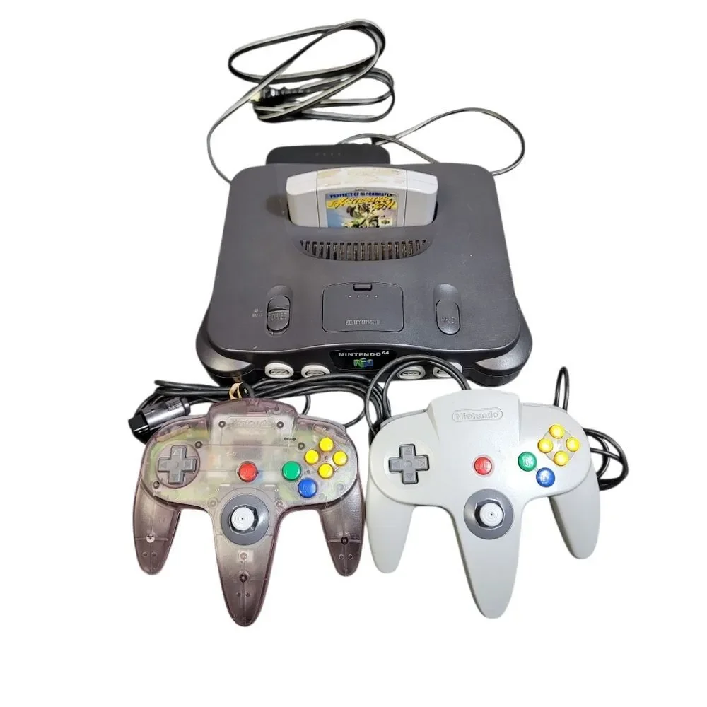 Nintendo 64 Console Bundle N64 w/ 2 OEM Controllers + Game Tested Works